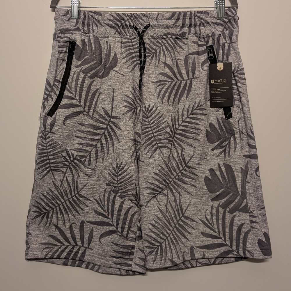 Mens Matix Gray Tropical Shorts Size M
